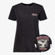 Dames acid wash T-shirt met backprint