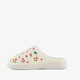 Dames instap pantoffels met bloemetjes wit