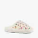 Dames instap pantoffels met bloemetjes wit