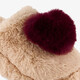 Dames instappers pantoffels met hartje beige bruin