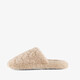 Dames instap pantoffels met hartje beige