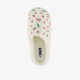 Dames instap pantoffels met bloemetjes wit