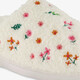 Dames instap pantoffels met bloemetjes wit