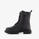 Meisjes veterboots met strikje zwart