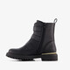 Meisjes biker boots zwart met hartjes gespen