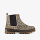 Suede meisjes Chelsea boots met panterprint