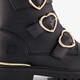 Meisjes biker boots zwart met hartjes gespen