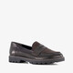 Dames lak loafers bruin