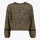 Meisjes blouse met panterprint bruin