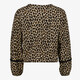 Meisjes blouse met panterprint bruin