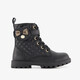 Meisjes veterboots met tasje zwart
