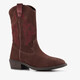 Suède meisjes cowboylaarzen bordeauxrood