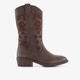 Leren meisjes cowboylaarzen met rozen bruin