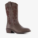 Leren meisjes cowboylaarzen met rozen bruin