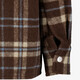 Geruite jongens shacket met teddy kraag bruin