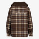 Geruite jongens shacket met teddy kraag bruin