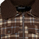 Geruite jongens shacket met teddy kraag bruin