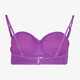 Voorgevormde dames bikinitop met structuur paars
