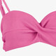 Voorgevormde dames bikinitop met structuur roze