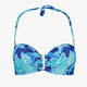 Dames bikinitop met bloemenprint blauw