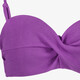 Voorgevormde dames bikinitop met structuur paars