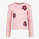 Meisjes shirt met bloemen en ruches lichtroze