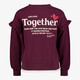 Meisjes sweater met kant bordeaux rood