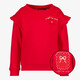 Meisjes sweater met ruches rood