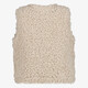 Fluffy meisjes gilet met strikjes beige