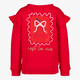 Meisjes sweater met ruches rood