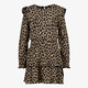 Meisjes jurk met panterprint en ruches
