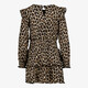 Meisjes jurk met panterprint en ruches