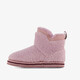 Gevoerde dames teddy pantoffels roze