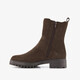 Suède dames Chelsea boots bruin