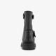 Leren meisjes biker boots met gespen zwart