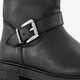 Leren meisjes biker boots met gespen zwart