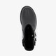 Leren meisjes biker boots met gespen zwart