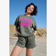 Dames sweatshort donkergroen