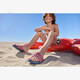 Kinder badslippers blauw rood