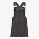 Meisjes denim tuinjurk met strass steentjes grijs