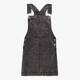 Meisjes denim tuinjurk met strass steentjes grijs