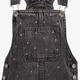 Meisjes denim tuinjurk met strass steentjes grijs