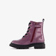 Leren meisjes veterboots met glitters paars