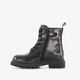 Leren meisjes lak veterboots zwart
