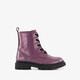 Leren meisjes veterboots met glitters paars