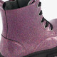Leren meisjes veterboots met glitters paars