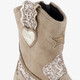 Suède meisjes cowboylaarzen met glitter taupe