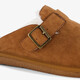 Gevoerde dames pantoffels cognac