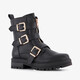Meisjes biker boots met gespen zwart