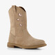 Suède cowboylaarzen met hartjes beige